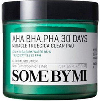 Some By Mi AHA BHA PHA 30 Days Miracle Truecica Clear Pad - minkštos medvilninės pagalvėlės odos