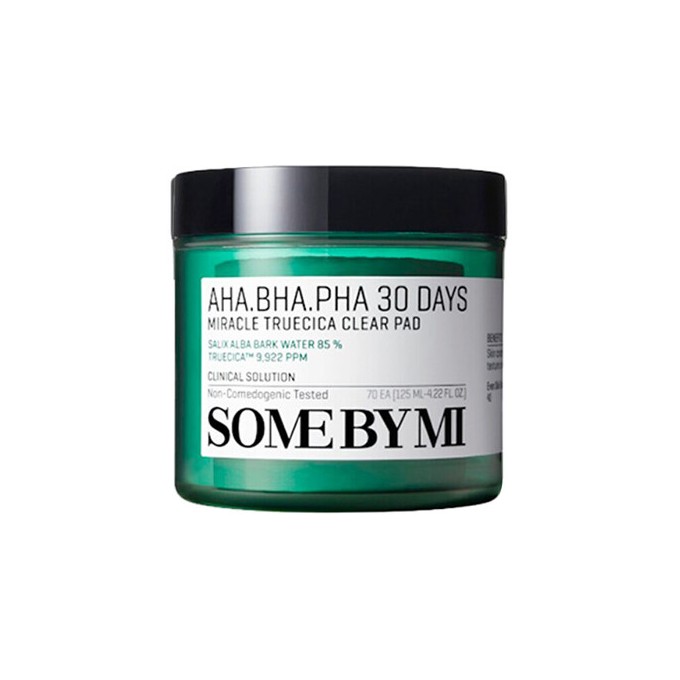 Some By Mi AHA BHA PHA 30 Days Miracle Truecica Clear Pad - minkštos medvilninės pagalvėlės odos