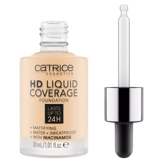 Catrice Liquid Make-Up HD Liquid Coverage Foundation - skystas makiažo pagrindas, 30 ml - 002