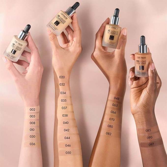 Catrice Liquid Make-Up HD Liquid Coverage Foundation - skystas makiažo pagrindas, 30 ml - 020 Rose