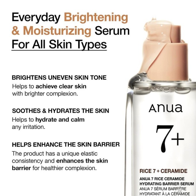 Anua Rice 7 Ceramide Hydrating Barrier Serum - drėkinamasis veido serumas, 50 ml