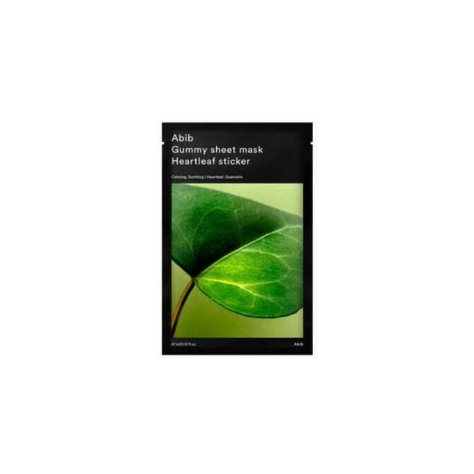 Abib Gummy Sheet Mask Heartleaf Sticker - drėkinamoji lakštinė kaukė su šparagų ekstraktu, 27 ml