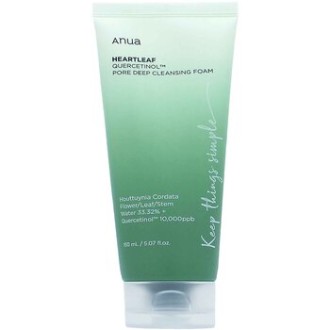 Anua Heartleaf Quercetinol Pore Deep Cleansing Foam - valomos putos užsikimšusioms poroms, 150 ml