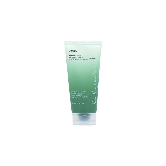 Anua Heartleaf Quercetinol Pore Deep Cleansing Foam - valomos putos užsikimšusioms poroms, 150 ml