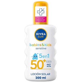 Nivea Sun Babies & Kids Sensitive Protect 5 in 1 SPF 50+ - vaikiškas purškalas nuo saulės, 200 ml