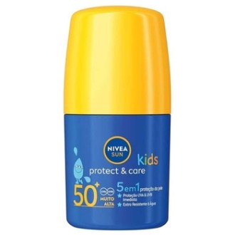 Nivea Sun Kids Protect & Care 5-In-1 Roll-On SPF 50+ - pieštukinis kremas nuo saulės, 50 ml