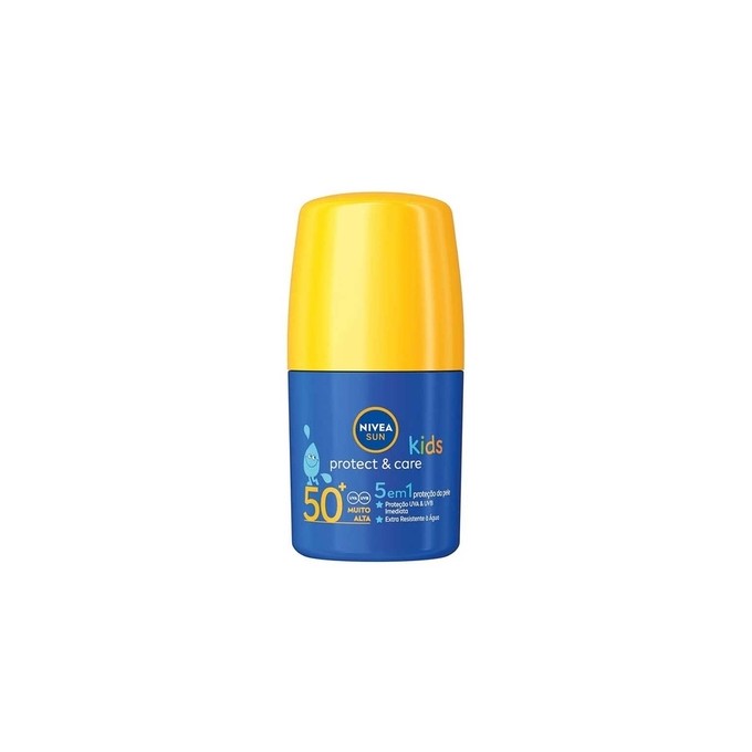 Nivea Sun Kids Protect & Care 5-In-1 Roll-On SPF 50+ - pieštukinis kremas nuo saulės, 50 ml