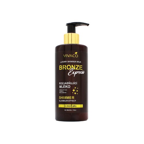 Vivaco Bronze Express - skaistinantis kūno losjonas su blizgučiais, 300 ml