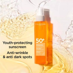 Clarins Glowing Body Sun Care Mist SPF 50+ - apsauginė kūno dulksna, 150 ml