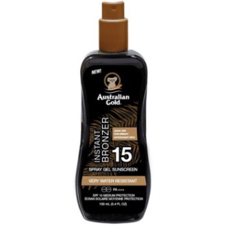 Australian Gold Instant Bronzer Spray SPF 15 - apsauginis purškalas nuo saulės su bronzantu, 100 ml