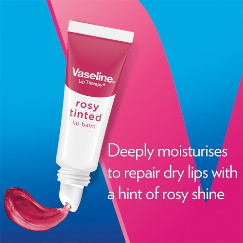 Vaseline Rosy Tinted Lip Balm - lūpų balzamas, 10 g