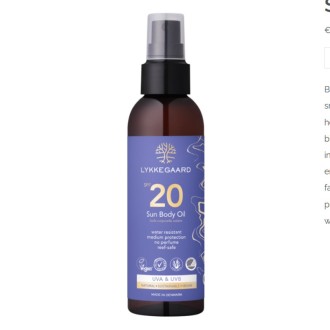 Lykkegaard Sun Body Oil SPF 20 - įdegio aliejus, 145 ml