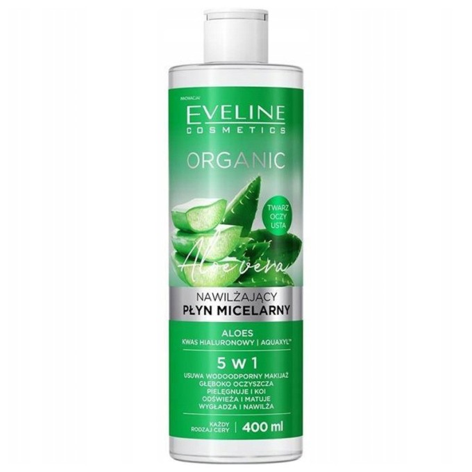 Eveline Cosmetics Organic Aloe Micellar Water - makiažo šalinimo micelinis vanduo visų tipų odai