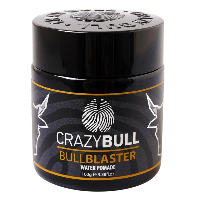 CrazyBull Bull Blaster Water Pomade - plaukų pomada su stipriu fiksavimu, 100 g