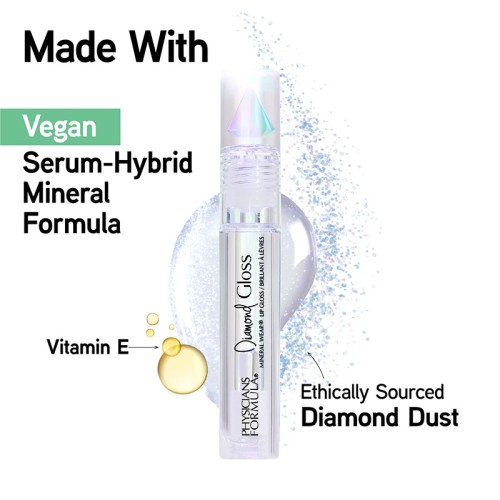 Physicians Formula Mineral Wear Diamond Gloss - lūpų blizgis, 4,6 ml - Crystal Clear