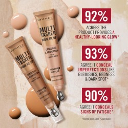 Rimmel Multi Tasker Wake Me Up Concealer & Foundation - makiažo pagrindas ir maskuoklis, 20 ml -
