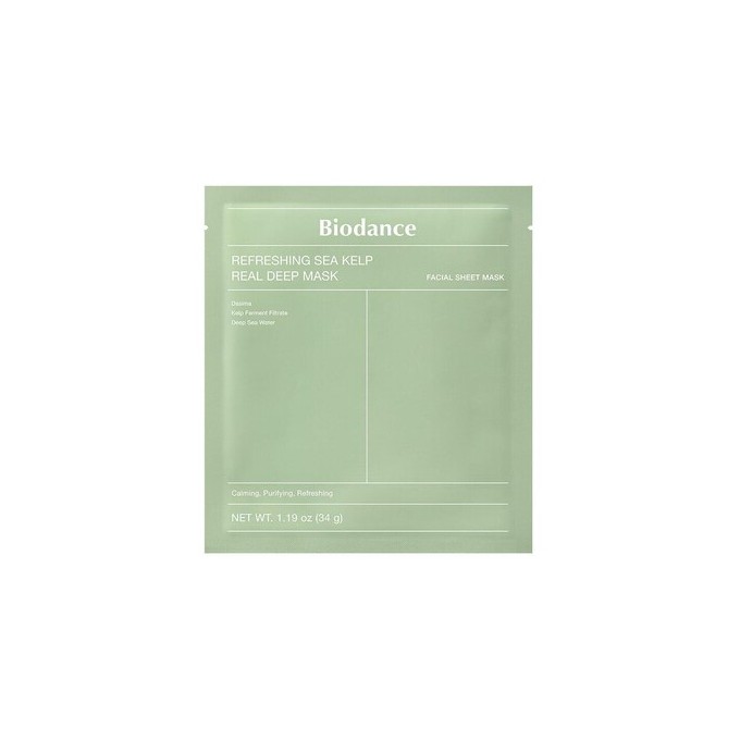 Biodance Refreshing Sea Kelp Real Deep Mask - raminanti veido kaukė, 34 g