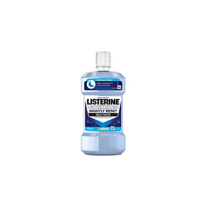 Listerine Advanced Nightly Reset Mild Taste Mouthwash - burnos skalavimo skystis, 500 ml