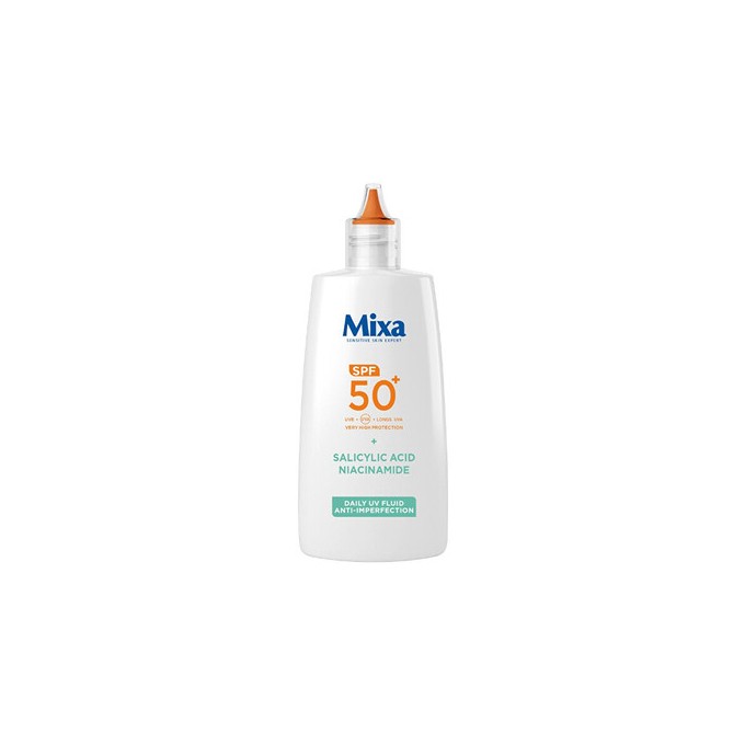 Mixa Anti Imperfection Daily UV Fluid SPF 50+ - veido fluidas nuo netobulumų, 40 ml