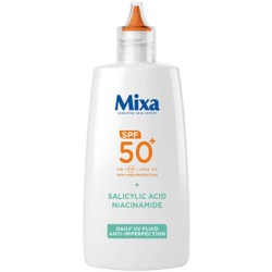 Mixa Anti Imperfection Daily UV Fluid SPF 50+ - veido fluidas nuo netobulumų, 40 ml