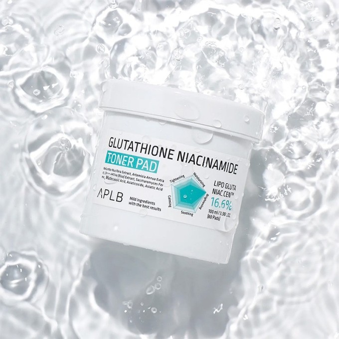 APLB Glutathione Niacinamide Toner Pad - toniko pagalvėlės su glutationu ir niacinamidu, 60 vnt.