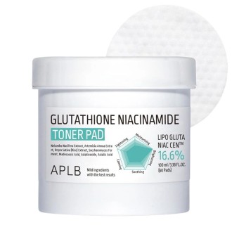 APLB Glutathione Niacinamide Toner Pad - toniko pagalvėlės su glutationu ir niacinamidu, 60 vnt.