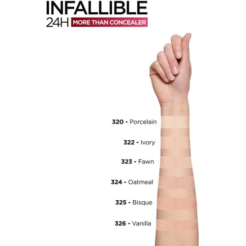 L´Oréal Infailliable More Than Concealer - maskuoklis, 11 ml - 322 Ivory