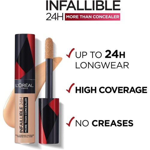 L´Oréal Infailliable More Than Concealer - maskuoklis, 11 ml - 324 Oatmeal