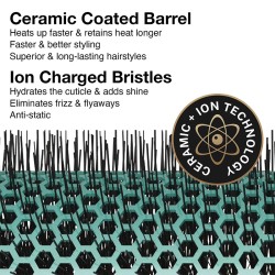 Olivia Garden Ceramic+Ion Blossom Green CI35-BL - apvalus plaukų šepetys