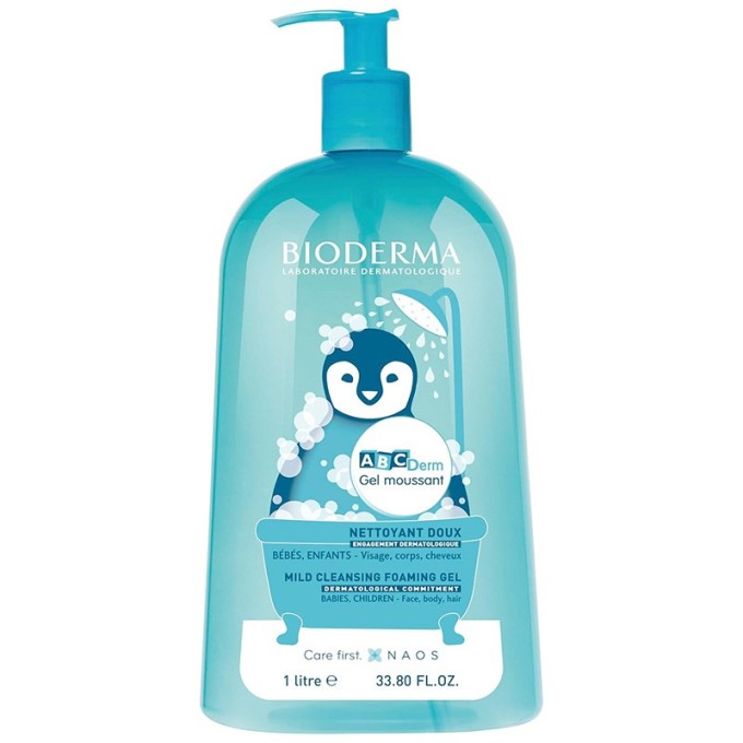 Bioderma ABCDerm Moussant - švelni dušo želė kūdikiams be muilo,1000 ml