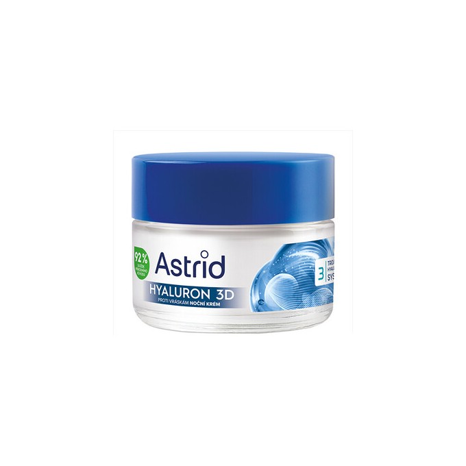 Astrid Hyaluron 3D Night Cream - naktinis kremas nuo raukšlių, 50 ml