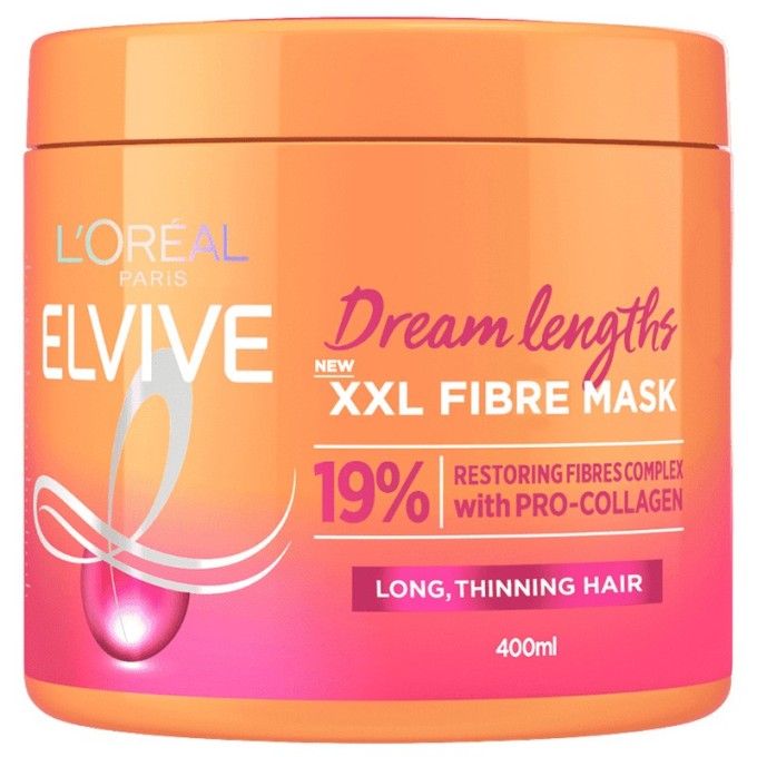 L´Oréal Professionnel Elseve Dream Long XXL Fiber Mask - atkuriamoji kaukė plaukams, 400 ml