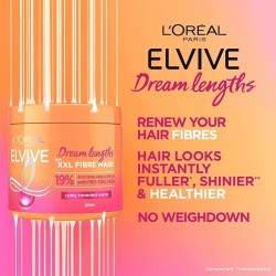 L´Oréal Professionnel Elseve Dream Long XXL Fiber Mask - atkuriamoji kaukė plaukams, 400 ml