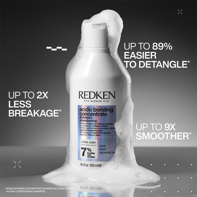 Redken Acidic Bonding Concentrate Shampoo - atkuriamasis apsauginis šampūnas pažeistiems plaukams