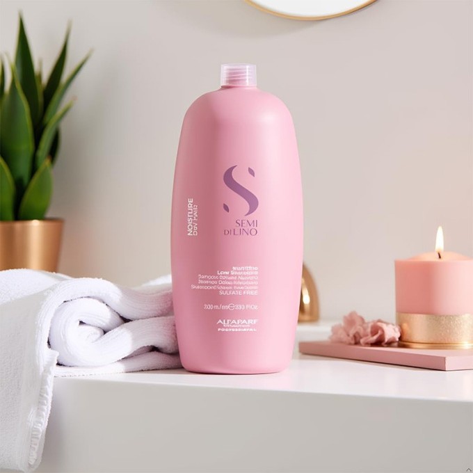 Alfaparf Milano Semi Di Lino Moisture Nutritive Low Shampoo - šampūnas sausiems plaukams, 1000 ml