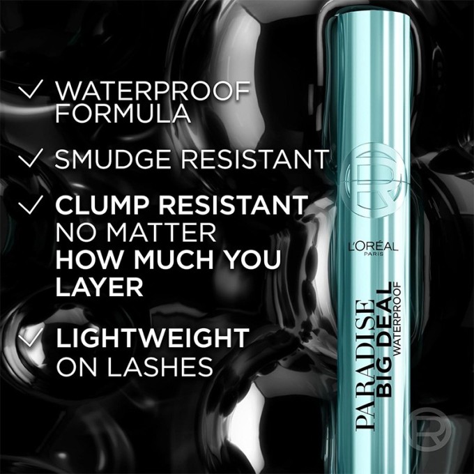 L´Oréal Paradise Big Deal Waterproof Mascara - vandeniui atsparus tušas, 9,9 ml - Black