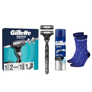 Gillette Mach3 Charcoal Set with Socks - Dárková sada 2