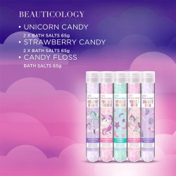 Baylis & Harding Unicorn Bath Salt Set- vonios druskų rinkinys vaikams, 5 x 65 g