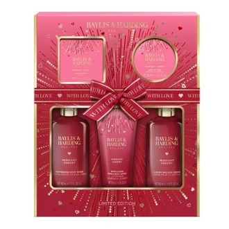 Baylis & Harding Midnight Cherry Bath Care Set - kūno priežiūros dovnų rinkinys