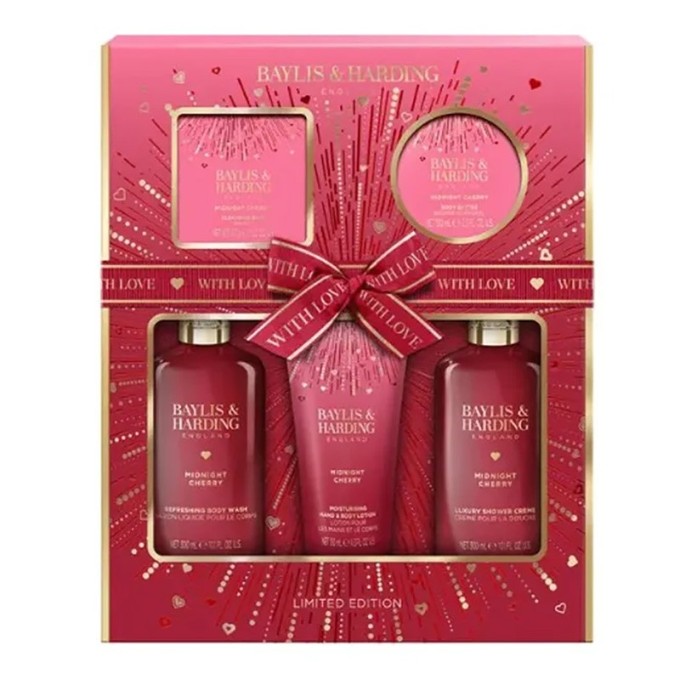 Baylis & Harding Midnight Cherry Bath Care Set - kūno priežiūros dovnų rinkinys
