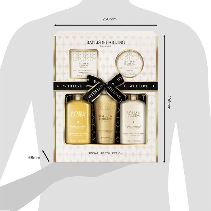 Baylis & Harding Mandarinka & Grapefruit Body Care Set - kūno priežiūros rinkinys, 5 vnt.
