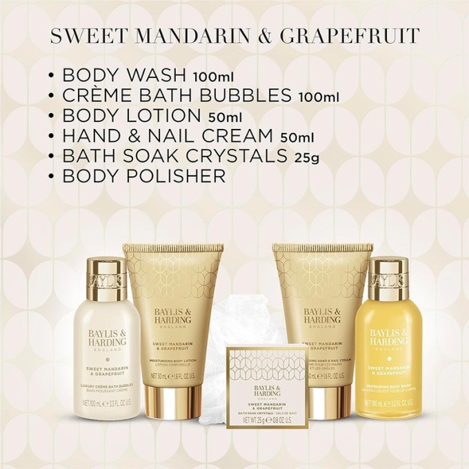 Baylis & Harding Grapefruit Body Care Set ( Tangerine & Grapefruit ) - kūno priežiūros, 6 vnt.