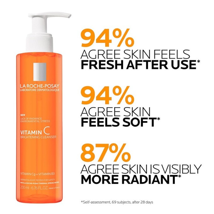 La Roche-Posay Vitamin C Purifying Cleanser - švelnus putojantis veido prausiklis, 200 ml