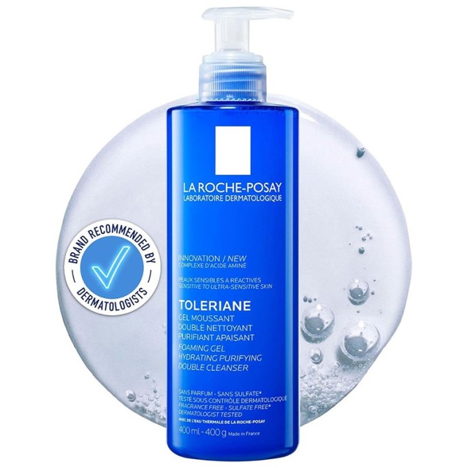 La Roche-Posay Toleriane Foaming Gel - valomasis putojantis gelis jautriai odai, 400 ml