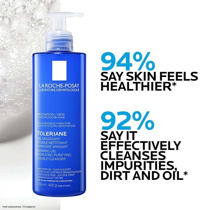 La Roche-Posay Toleriane Foaming Gel - valomasis putojantis gelis jautriai odai, 400 ml