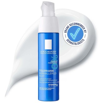 La Roche-Posay Toleriane Dermallergo Night Cream - raminamasis naktinis kremas jautriai odai, 40 ml