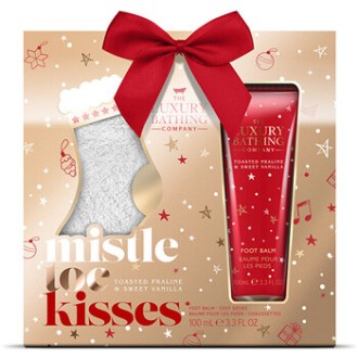 The Luxury Bathing Company Gift Set with Socks ( Praline & Vanilla ) - pėdų priežiūros dovanų