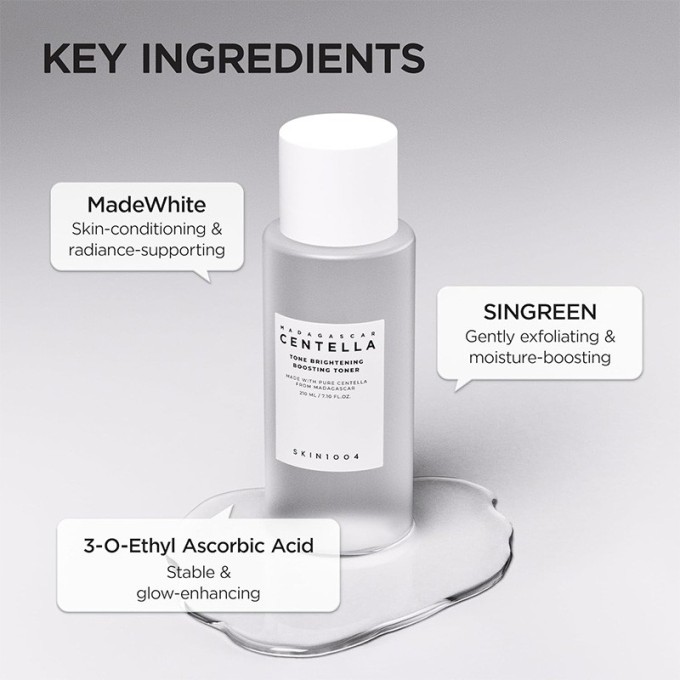 SKIN1004 Madagascar Centella Tone Brightening Boosting Toner - raminantis šveičiamasis tonikas, 210