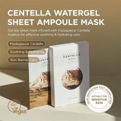 SKIN1004 Centella Watergel Sheet Ampoule Mask - lakštinė veido kaukė, 5 x 25 ml