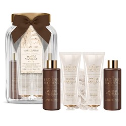 The Luxury Bathing Company Gift set in a glass jar (Vanilla ) - kūno priežiūros dovanų rinkinys